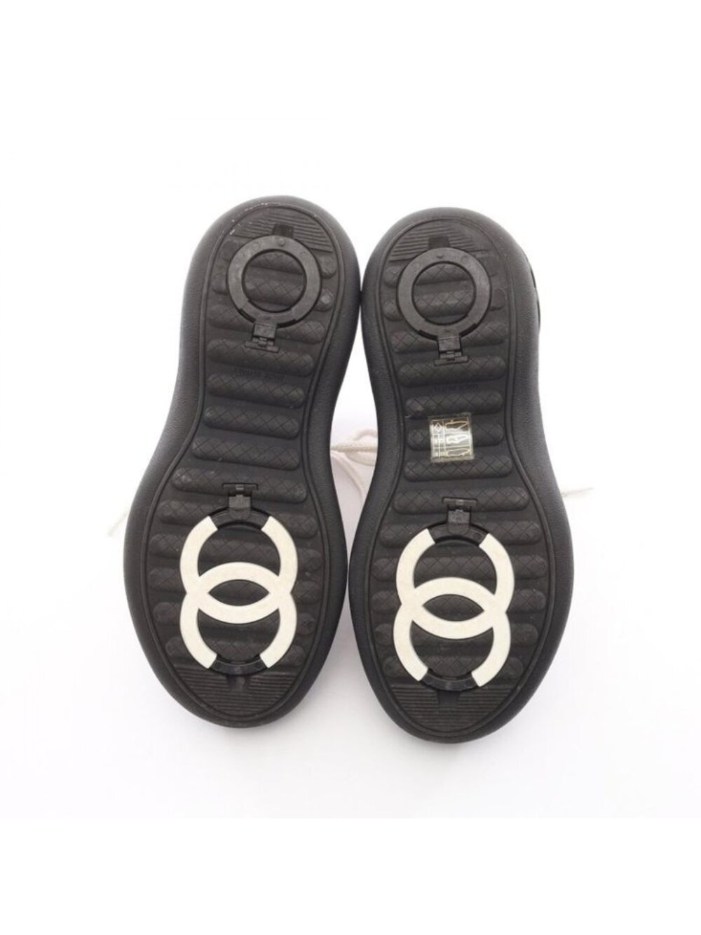 Chanel Sneakers CC Logo Leather Nylon - Picture 4 of 11